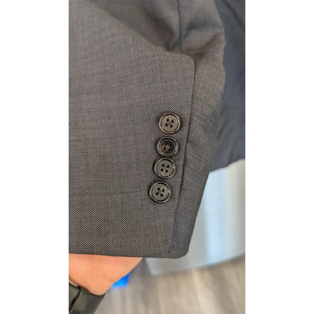 Ralph‎ Lauren Suit Jacket Blazer Men 52R Gray Wool Solid Premium Designer Luxury